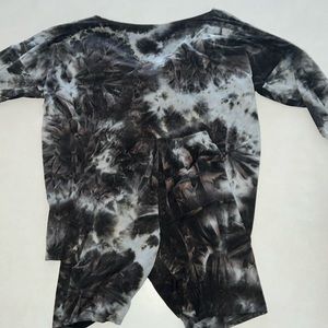 Off the shoulder tie dye short set